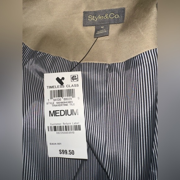 Style & Co Women’s Light Weight Classic Trench Coat - Size M - NWT - Picture 8 of 8